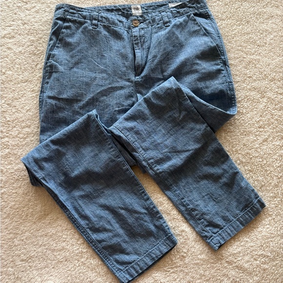 Chambray Gap Girlfriend Khakis - Picture 4 of 6